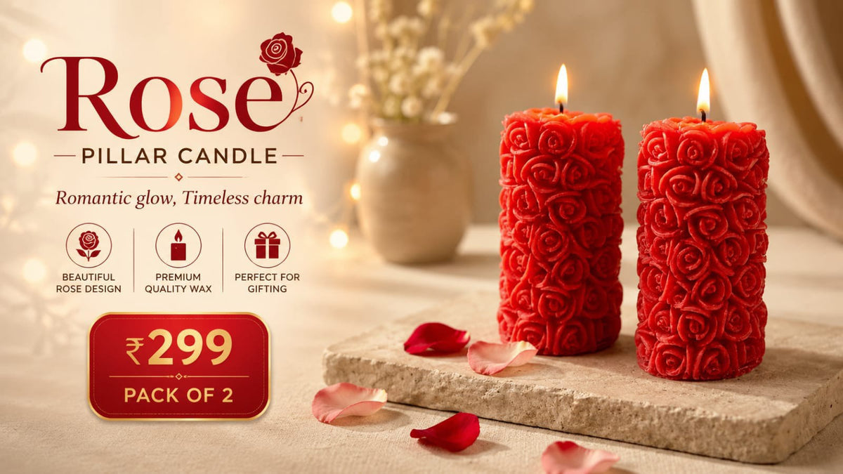 Rose Pillar Candle